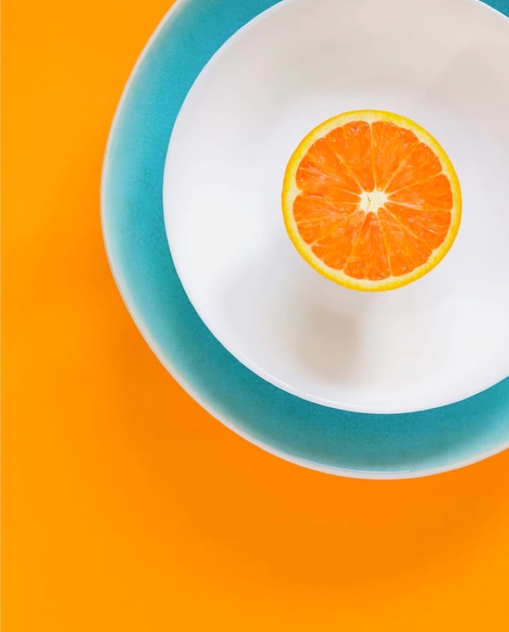 orange on a bowl