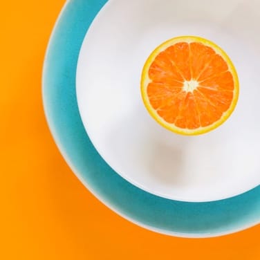 orange on a bowl